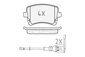 Klocki Hamulcowe Vw Tył Multivan T5 03- Z Czujniki