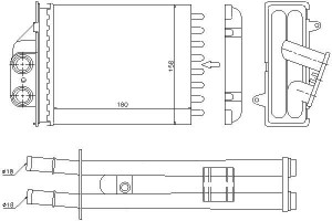 Nagrzewnica (180x158x40) Fiat 500 500 C Panda Ford