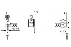 Przewód Hamulcowy Elast. Ford Transit 2.0d-2.4d 01