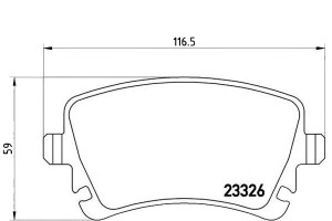 Klocki Hamulcowe Vw T5 03- Tył Z Czuj. Brembo