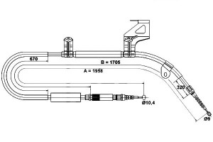 Linka Hamulca Ręcznego Audi A6 1.8-3.7 01.97-01.05
