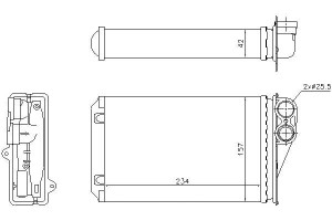 Nagrzewnica (234x157x42) Peugeot 207 1.4-1.6d 02.0