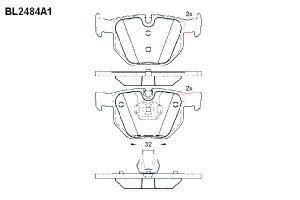 Klocki Hamulcowe Bmw X5 E70 X6 E71 E72 17.3mm Wva2