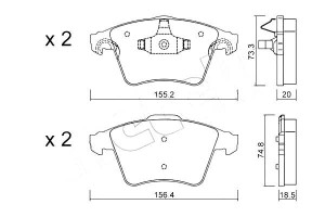 Klocki Hamulcowe Vw T5 03- K.16 Bez Czuj. Metelli