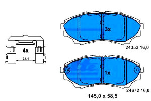 Klocki Hamulcowe Mazda Przód Bt-50 2,5-3,0cdi 4x4