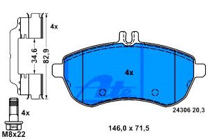 Klocki Hamulcowe Mercedes Przód W204 C180-300 Bez