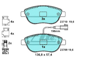 Klocki Hamulcowe Ceramiczne Abarth 500 / 595 / 695