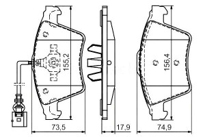 Klocki Hamulcowe Vw Przód T5 03- Z Czujnikiem Bosc