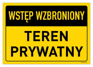 TEREN PRYWATNY tabliczka 30x21cm