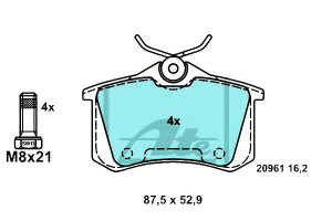 Klocki Hamulcowe Audi Tył A4 A6 Tt 97-08 Ceramic A