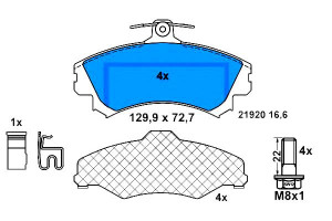 Klocki Hamulcowe Mitsubishi Przód Colt 1,1-1,5 04-