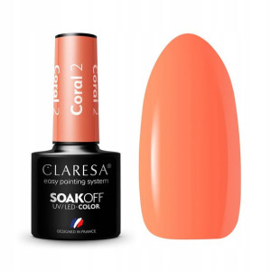Claresa Lakier hybrydowy koralowy orange CORAL 2