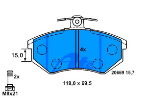 Klocki Hamulcowe Audi 80 90 Coupe 1.8-2.3 07.81-07