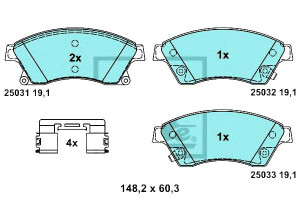 Klocki Hamulcowe Ceramiczne Chevrolet Aveo Cruze O