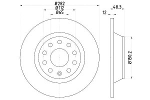 Tarcze Hamulcowe Hella Pagid 1k0615601m 1k0615601a