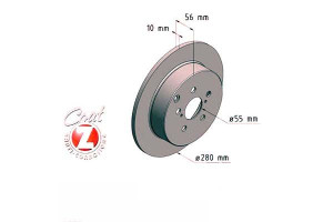 Tarcze Hamulcowe 2szt Toyota Avensis 03-09 Tył Zim
