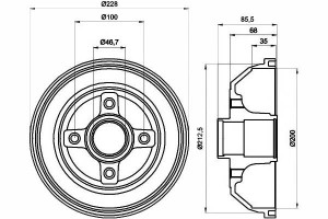 Bębny Hamulcowe Opel Tył Corsa C 00- Bez Abs 200x3