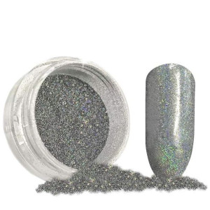 Pyłek Pastel HOLO Rainbow efekt srebrny 11