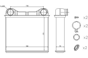 Nagrzewnica (131x168x32) Mercedes Gl (x164) M (w16