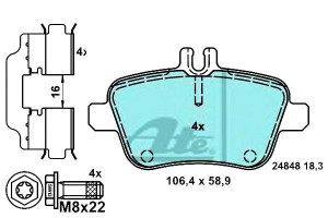 Klocki Hamulcowe Ceramiczne Mercedes A (w176) B (w