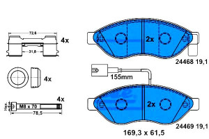 Klocki Hamulcowe Citroen Przód Jumper 2,0-3,0 Hdi