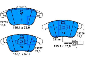 Klocki Hamulcowe Vw Przód A4 A5 07- Tarcza 314mm A