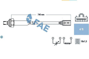 Sonda Lambda Volvo S40 I V40 1.6/1.8/2.0 07.95-06.