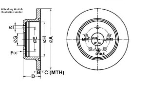 Tarcze Hamulcowe 2szt. Lexus Rx 3.0 10.99-05.03 At