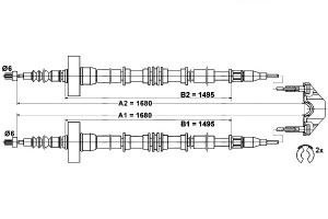 Linka Hamulca Ręcznego Opel Zafira A 1.6-2.2d 04.9