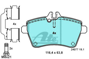 Klocki Hamulcowe Ceramiczne Mercedes A (w169) 1.5/