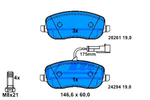 Klocki Hamulcowe Fiat Croma 1.9d/2.4d 06.05- Ate