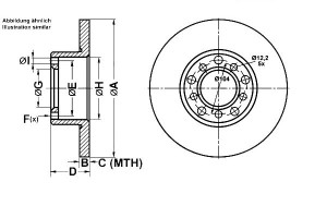 Tarcze Hamulcowe 2szt. Mercedes /8 (w114) /8 (w115