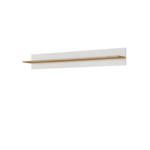 Ścienna półka Ardano 138 cm - Biały Połysk / Dąb Grandson