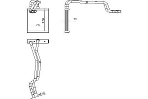Nagrzewnica (171x170x30) Ford Fiesta Vi 1.0-1.6d 0