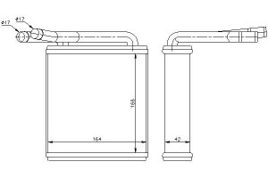 Nagrzewnica (166x164x42) Hyundai H100 2.4/2.5d 07.