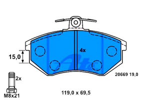 Klocki Hamulcowe Audi 100 200 80 90 A4 Cabriolet C