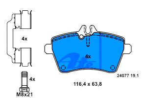 Klocki Hamulcowe Mercedes Przód W169 W245 1,5-2,0