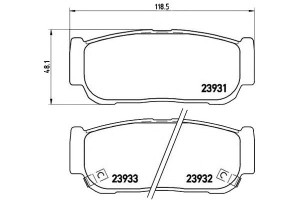 Klocki Hamulcowe Ssangyong Kyron 05- Tył Brembo