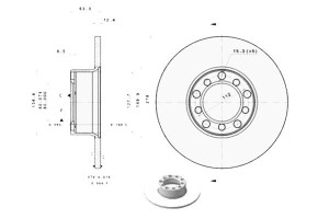 Tarcze Hamulcowe 2szt. Mercedes /8 (w114) /8 (w115