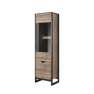 Industrialna wysoka witryna Alecon 193 cm - Dąb Sand Grange / Matera