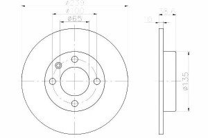 Tarcze Hamulcowe 2szt Vw Przód 10mm Gol Textar