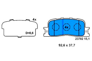 Klocki Hamulcowe Toyota Camry 2.4/3.0 08.01-11.06