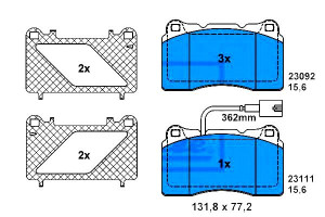 Klocki Hamulcowe Alfa Romeo 156 1.9d 07.04-05.06 A