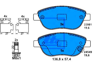 Klocki Hamulcowe Fiat 500l Opel Corsa D 0.9-1.6d 0