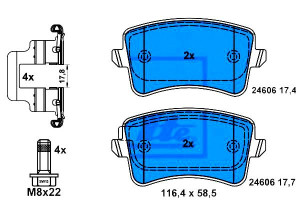 Klocki Hamulcowe Vw Tył A4 A5 Q5 07- 2,0-4,0 Quatt
