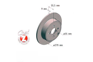 Tarcze Hamulcowe 2szt Toyota Corolla 02-06 Tył Zim