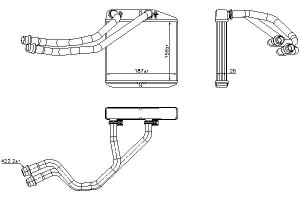 Nagrzewnica (187x159x26) Fiat Doblo Opel Combo Com