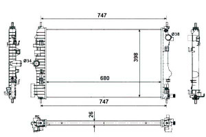 Chłodnica Opel Insignia 2,0 2,8 08- Nrf