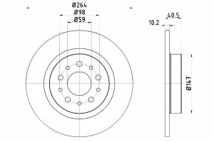 Tarcze Hamulcowe 2szt Fiat Tył 500l 1,4-1,6 13- Te