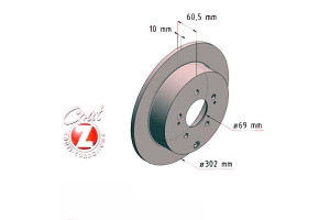 Tarcze Hamulcowe 2szt Mitsubishi Grandis 04-10 Tył